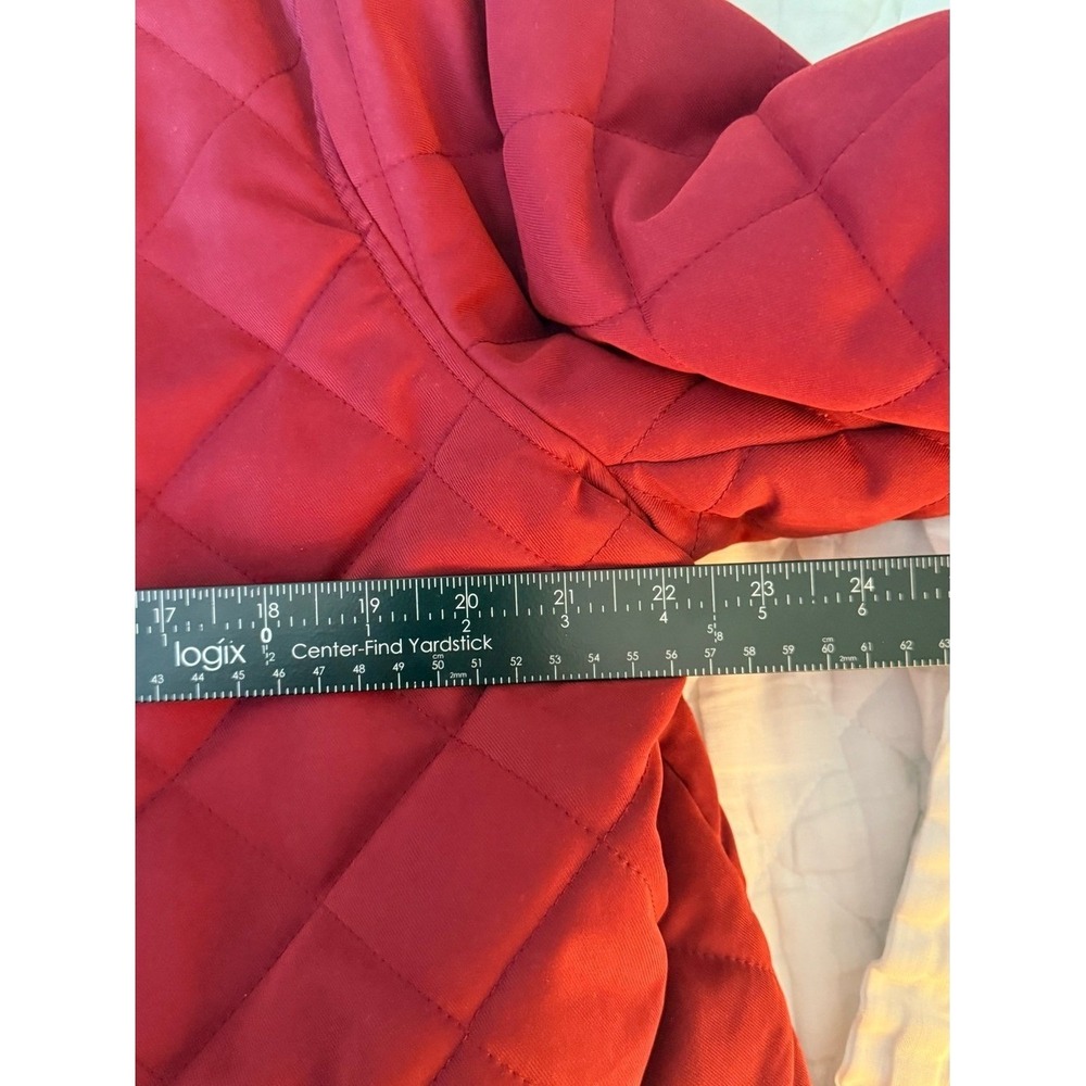 Orvis Quilted Barn Chore Jacket Red Faux Suede Collar Paisley Lined - Picture 9 of 10